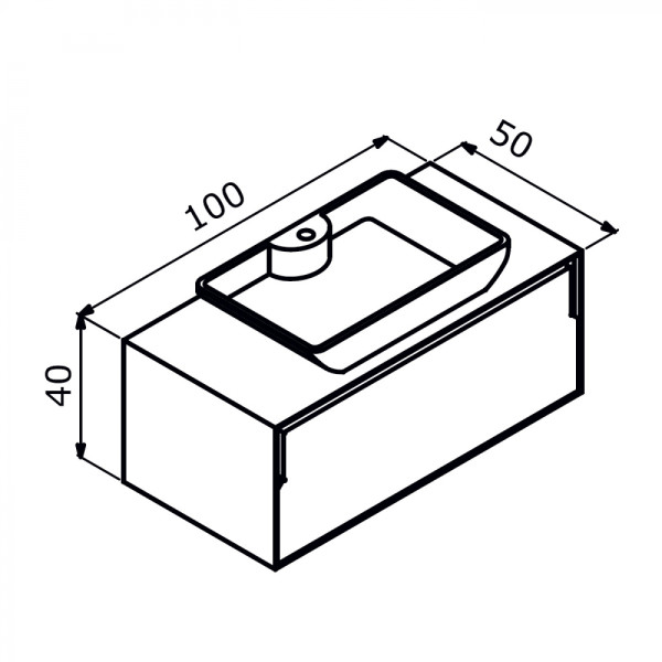 Тумба подвесная Orka Craft 1000x500x400 с раковиной орех/антрацит (5001125)