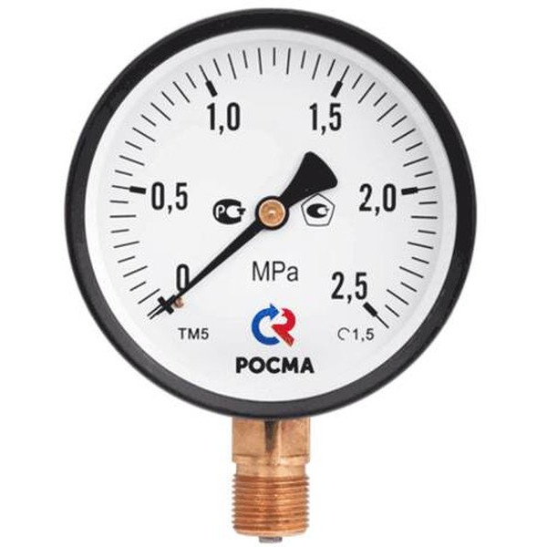 Манометр 1/2" ТМ-510Р.00 0-0,1 МРа 1 бар. d-100 мм. радиальный Росма (00000006831)