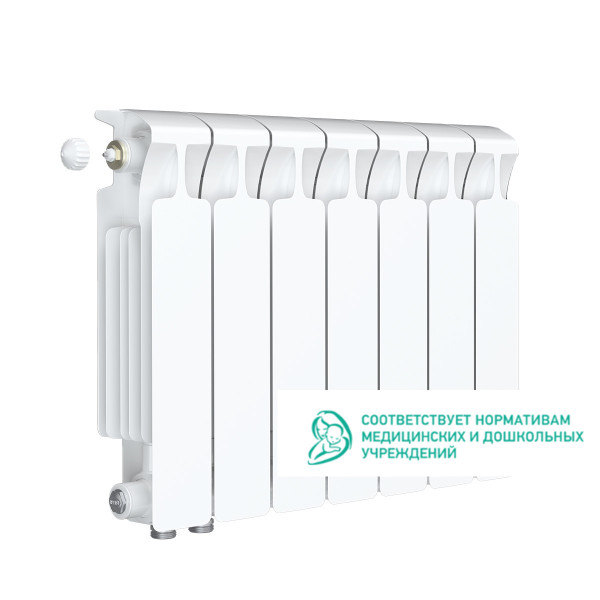 Радиатор биметаллический Rifar Monolit Ventil L 300 (7 секций, НП лев подкл. 50 мм.) (RM30007VL)