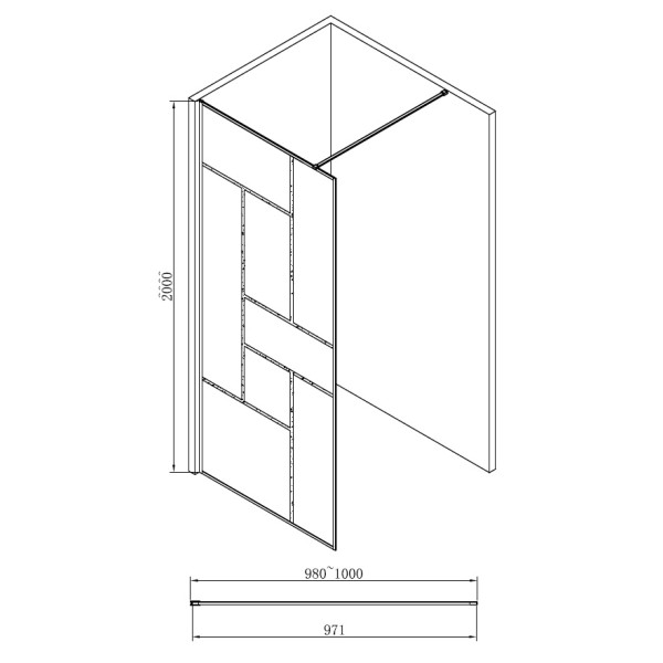 Душевая перегородка Abber Immer Offen 1000*2000 стекло прозрачное, профиль черный (AG63100B) Душевая перегородка Abber Immer Offen 1000*2000 стекло прозрачное, профиль черный (AG63100B)