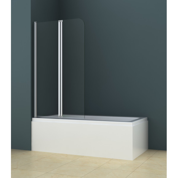 Душевая шторка для ванны Azario Boston 80x140 стекло прозрачное, профиль хром (AZ-141 80 (41,5+38,5)*140)