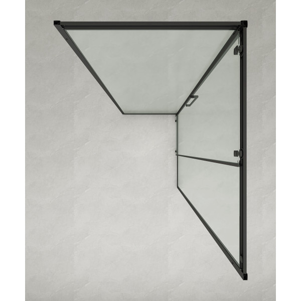 Душевой уголок Loranto 90x120x190 стекло прозрачное, профиль черный матовый (CS-AB02B-129)
