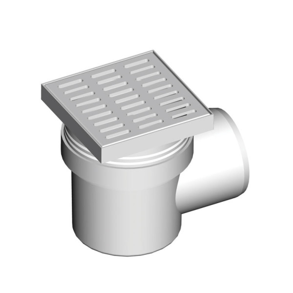 Трап горизонтальный AlcaPlast 150*150/110 мм (пласт.решетка) (APV10)