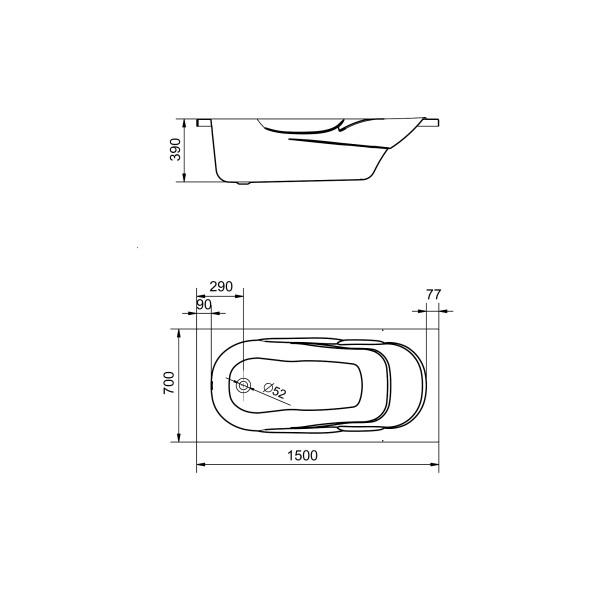 Ванна акриловая Santek Casablanca 150*70 (1WH501530) Ванна акриловая Santek Casablanca 150*70 (1WH501530)