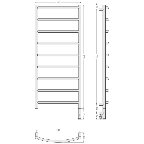 Полотенцесушитель электрический Сунержа Галант 3.1 1200x500 провод справа матовый белый (30-6001-1250) Полотенцесушитель электрический Сунержа Галант 3.1 1200x500 провод справа матовый белый (30-6001-1250)