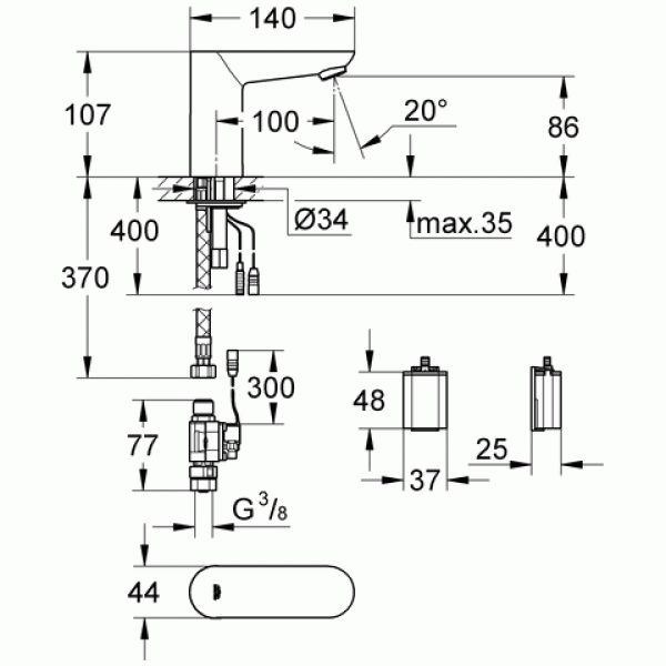 Смеситель для раковины Grohe Euroeco Cosmopolitan E (36271000)