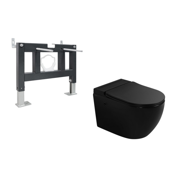 Комплект инсталляция с унитазом Abber Bequem (AC1108PMB-AC0101P)