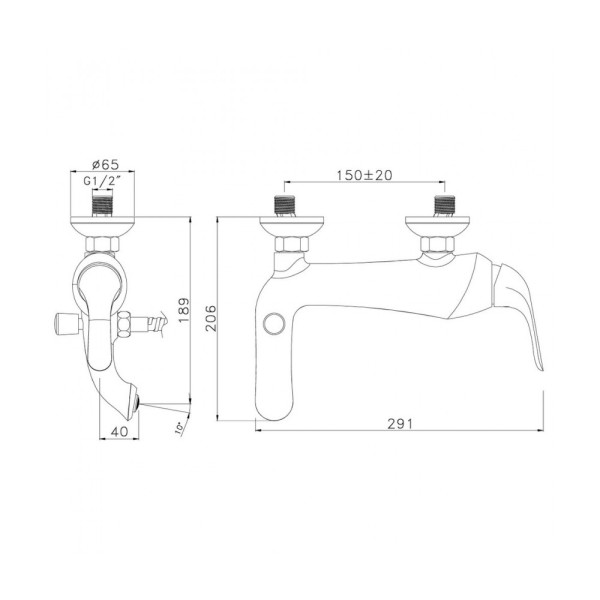 Смеситель для ванны и душа Lemark Swan (LM5402BG)