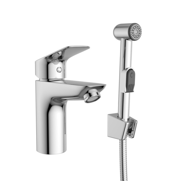 Смеситель для раковины с гигиеническим душем BelBagno (DUE-LVM/HGN-CRM-W0)