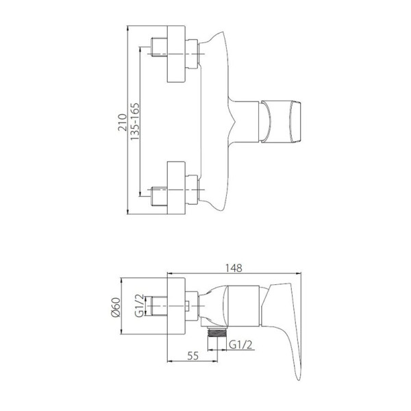 Смеситель для душа Damixa Palace Grand (462000000) Смеситель для душа Damixa Palace Grand (462000000)