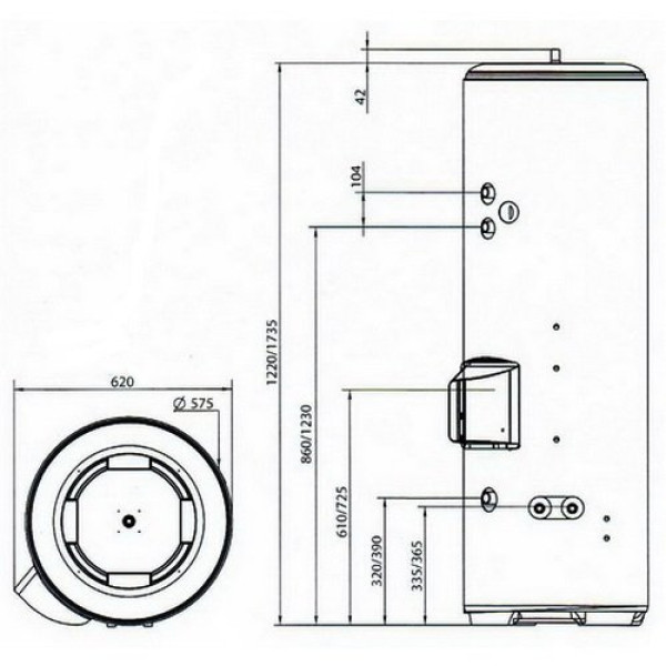 Водонагреватель накопительный Atlantic Combi 300 HSK (вертикальный) (896225)