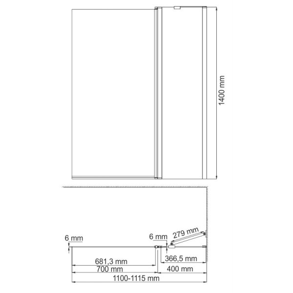 Шторка на ванну WasserKRAFT Berkel 48P02-110R Matt glass Fixed 110х140 стекло матовое Шторка на ванну WasserKRAFT Berkel 48P02-110R Matt glass Fixed 110х140 стекло матовое