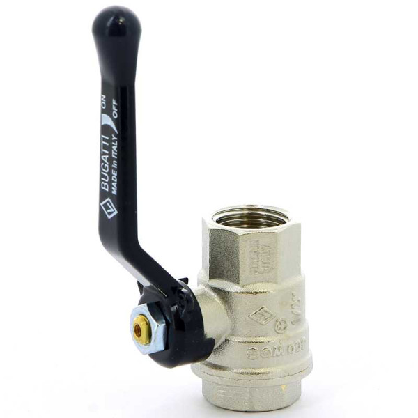 Кран Bugatti 1/2" ВВ шаровый Oregon 300 (черная ручка) (03000163)