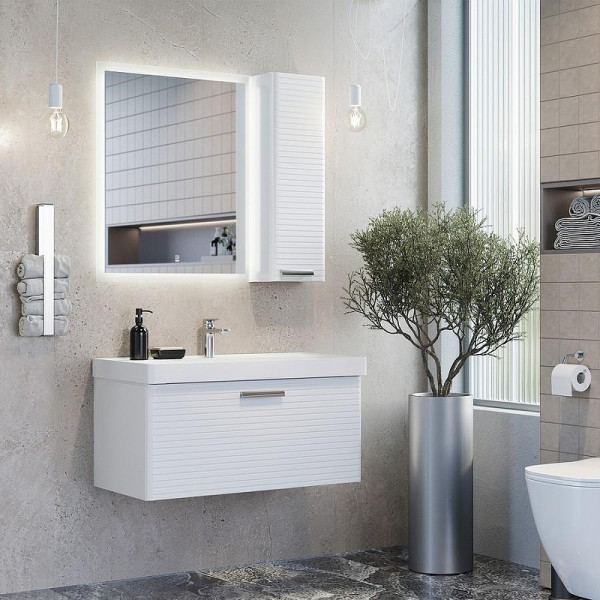 Тумба подвесная с раковиной Comforty Танжер 900x465x460 белый матовый (00-00019566)