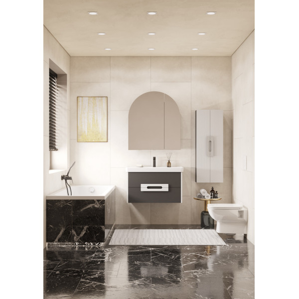 Тумба подвесная Aquaton Ар-Деко 806x453x450 серый кобальт (1.A280.4.01D.D8D.0)