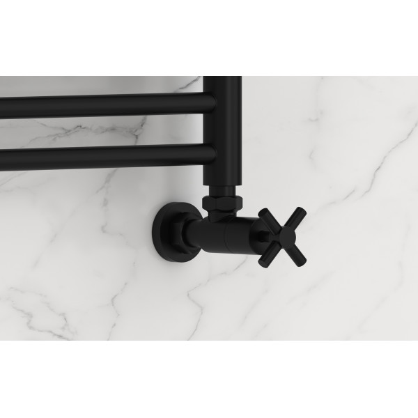 Вентиль угловой Сунержа 1/2"х3/4" НР/НГ крест матовый черный (31-1408-1234)