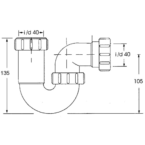 Сифон McAlpine 40 мм. трубный (5255) Сифон McAlpine 40 мм. трубный (5255)