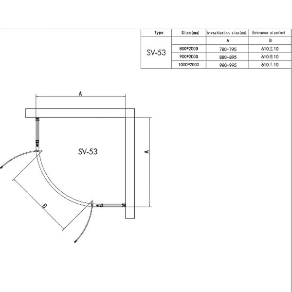 Душевой уголок RGW SV-53 B 80*80 стекло прозрачное, профиль черный 06325388-14 Душевой уголок RGW SV-53 B 80*80 стекло прозрачное, профиль черный 06325388-14