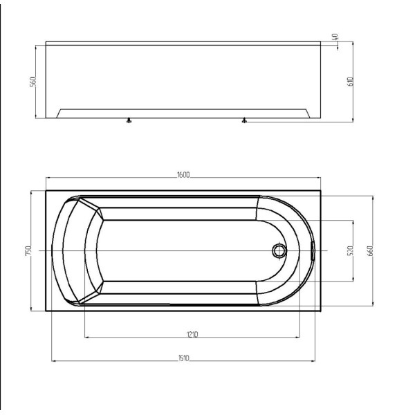 Ванна акриловая Azario Adelina 160x75 (AV.0010160)