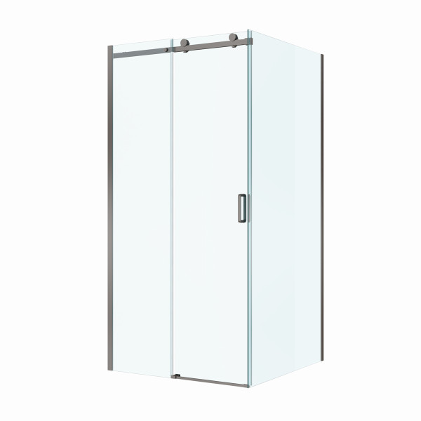 Душевой уголок BelBagno Soft Close-2 100x100x200 стекло прозрачное, профиль оружейная сталь матовая (SOFT_CLOSE-2-A-1-100-C-GM)