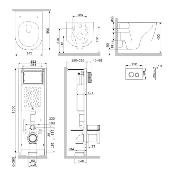 Комплект инсталляция с унитазом AM.PM ErgoFit Jupiter с клавишей смыва L глянц белая с сиденьем микролифт (IS110101.DX77C1700) Комплект инсталляция с унитазом AM.PM ErgoFit Jupiter с клавишей смыва L глянц белая с сиденьем микролифт (IS110101.DX77C1700)