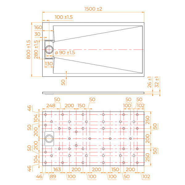 Душевой поддон RGW TUS-W 80x150 белый (553702815-01) Душевой поддон RGW TUS-W 80x150 белый (553702815-01)