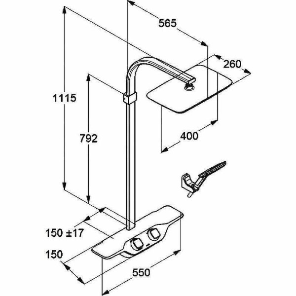 Душевая система Kludi Dive Dual Shower System с термостатом серия X-Dive хром (6907905-00) Душевая система Kludi Dive Dual Shower System с термостатом серия X-Dive хром (6907905-00)