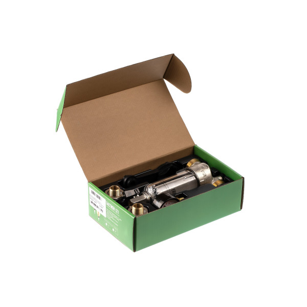 Фильтр с манометром самоочищающийся Гейзер-Бастион 112 1/2" (прозрачный корпус, со сгонами) (32670)