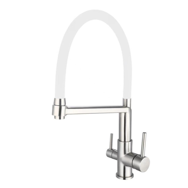 Смеситель для кухни Esko с подключением к фильтру белый (K26 W)