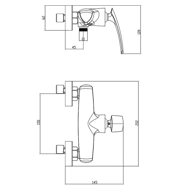 Смеситель для душа Azario Reuleaux с душевым комплектом хром (AZ-VWF338296C)