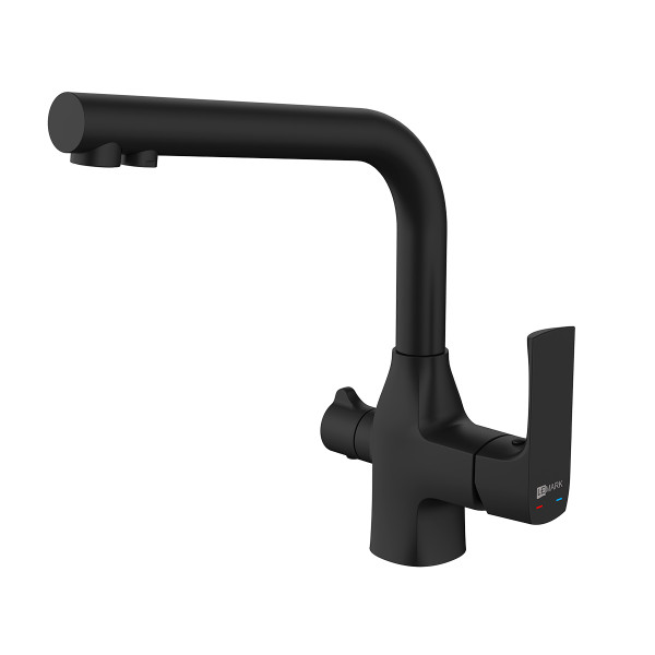 Смеситель для кухни Lemark Ursus с выводом для питьевой воды черный матовый (LM7258BL)