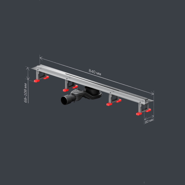 Трап для душа AM.PM MasterFlow линейный универс затвор Slim line 80 см сталь мат (W01SC-S11-080-05SB)