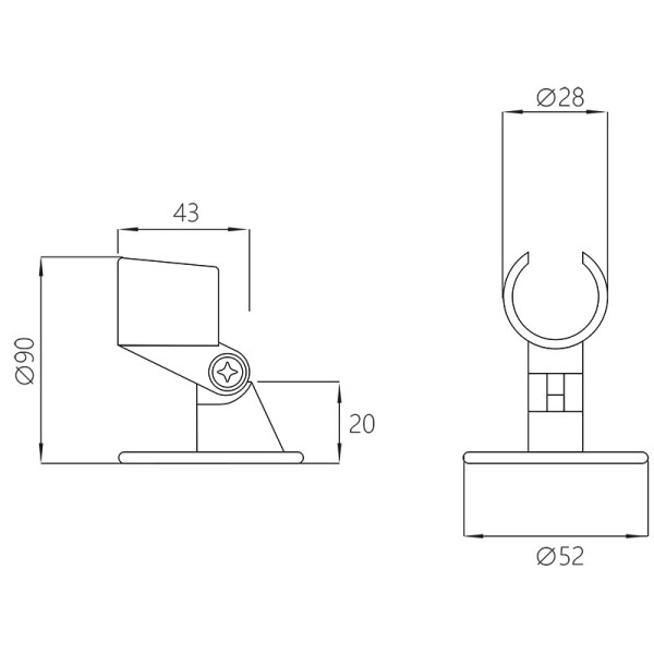 Кронштейн для душа Melodia хром (MKP20500P)