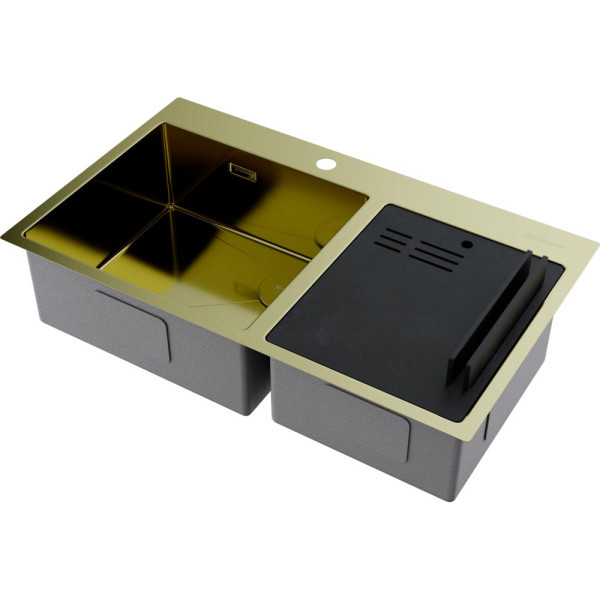 Мойки врезные Omoikiri Akisame 86-2 Side-LG 85х44 cветлое золото (4997048)