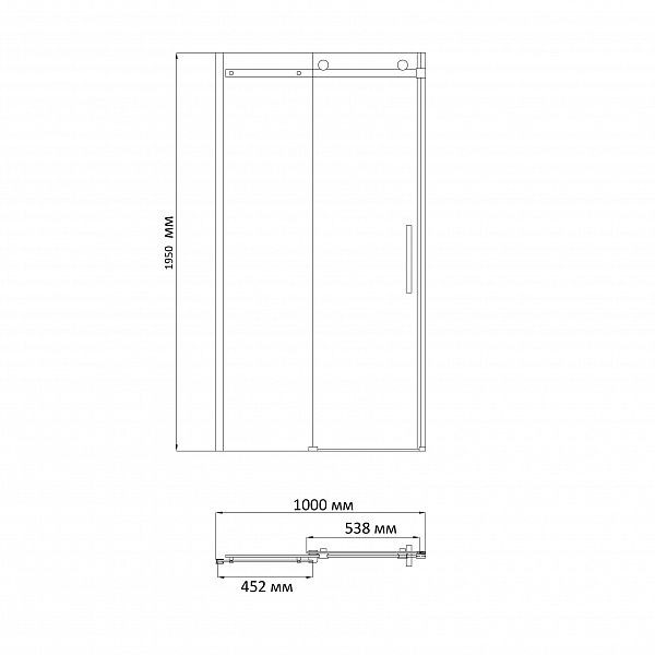 Душевая дверь BandHours Imperium 100 100х190 стекло прозрачное, профиль полированный хром Душевая дверь BandHours Imperium 100 100х190 стекло прозрачное, профиль полированный хром
