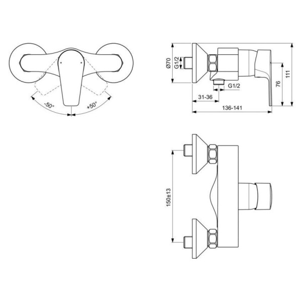 Смеситель для душа Ideal Standard Cerafine D хром (BC493AA)