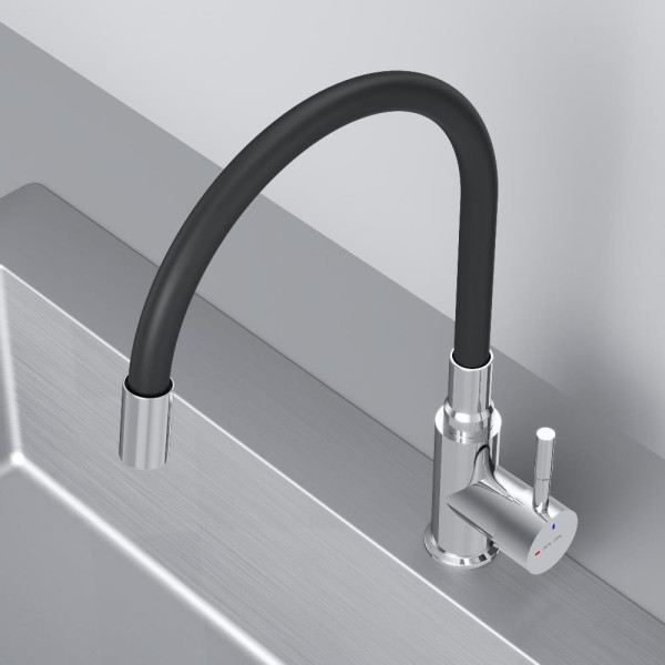 Смеситель для кухни AM.PM X-Joy S с гибким изливом черный/хром (F85B07602) Смеситель для кухни AM.PM X-Joy S с гибким изливом черный/хром (F85B07602)