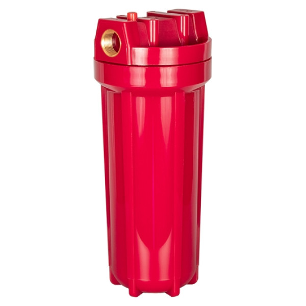 Фильтр колбовый Аквабрайт АБФ-ГОР 3/4" 10SL с латунными вставками (пластик, для холодной и горячей воды) (АБФ-ГОР-34)