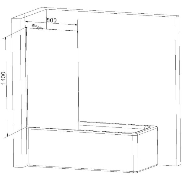 Шторка на ванну AM.PM Gem 80*140 стекло прозрачное (W90BS-080-140CT) Шторка на ванну AM.PM Gem 80*140 стекло прозрачное (W90BS-080-140CT)