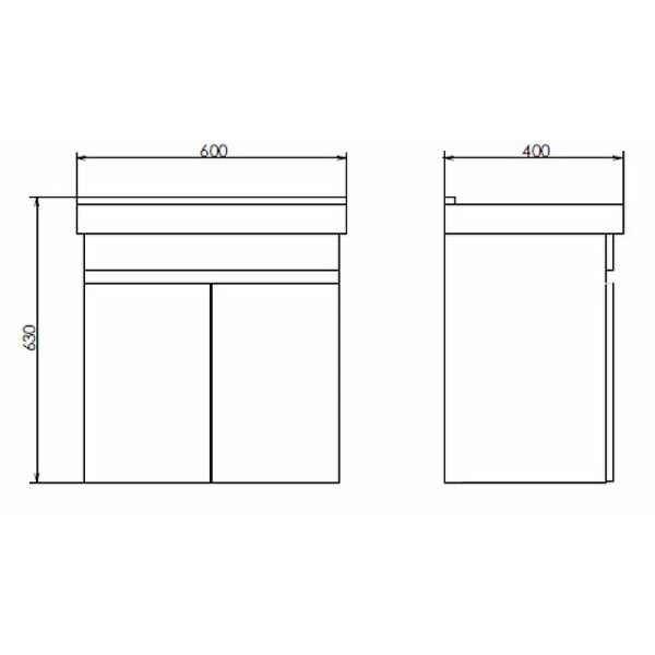 Тумба подвесная с раковиной Comforty Тромсе 600x400x630 дуб сонома (00004142217)