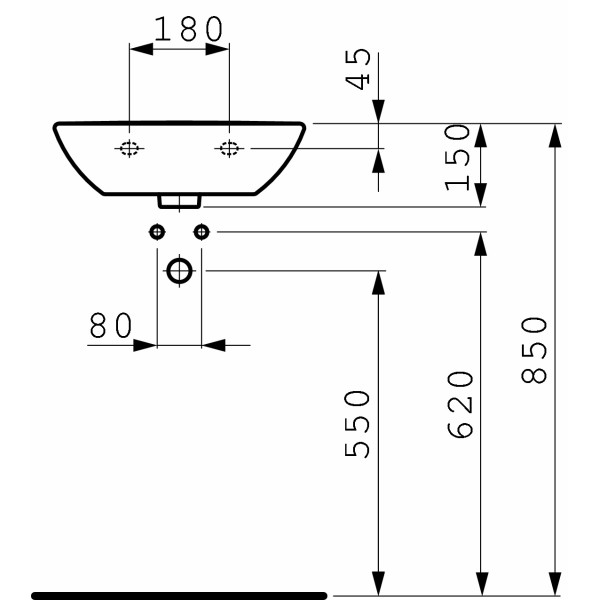 Раковина подвесная Laufen Pro B 450х330  (8.1595.2.000.104.1)