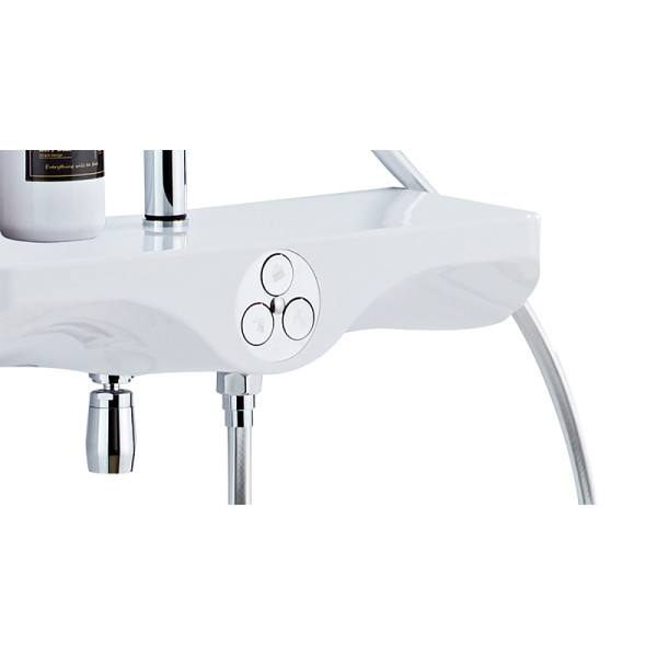 Душевая система Azario с поворотным изливом, с термостатом хром/белый (AZ-821)