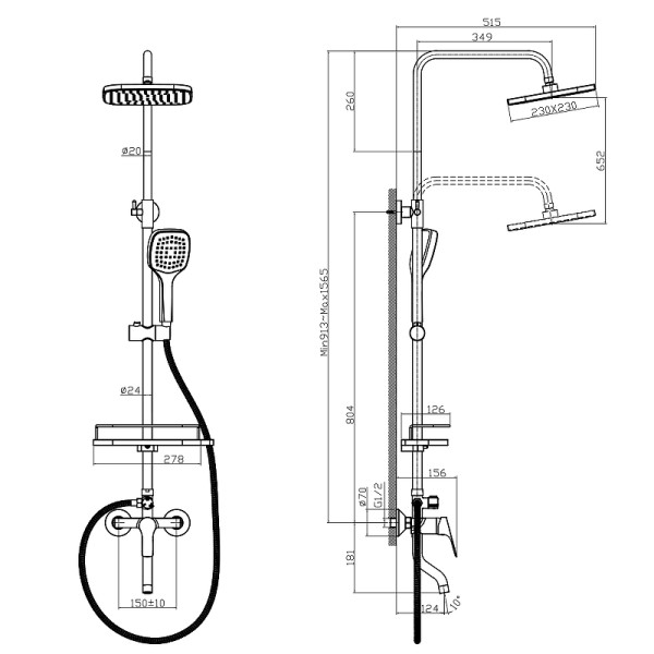 Душевая система Rossinka RS 29 хром (RS29-46)