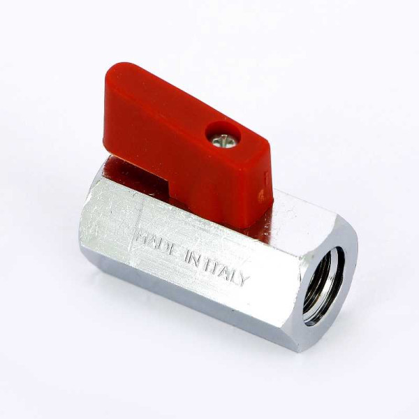 Кран Itap 1/2" ВВ шаровый Mini (красная рукоятка-рычаг) (1250012) Кран Itap 1/2" ВВ шаровый Mini (красная рукоятка-рычаг) (1250012)