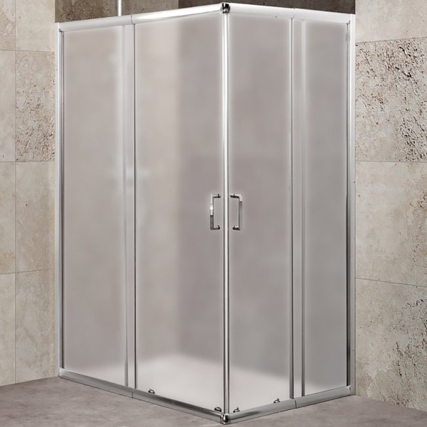 Душевой уголок BelBagno Unique 100x75x190 стекло рифленое, профиль хром (UNIQUE-AH-2-10/115-75/90-P-Cr)