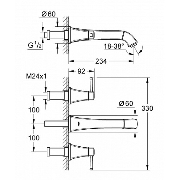 Смеситель для раковины Grohe Grandera (20415IG0)