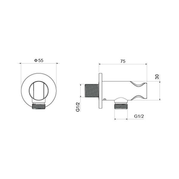 Шланговое подсоединение Aquatek черный матовый (AQ2460MB)