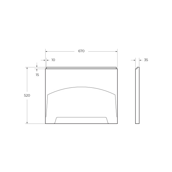 Экран торцевой Cezares Eco 67x52x3,5 белый (ECO-F-70-SP-W37)