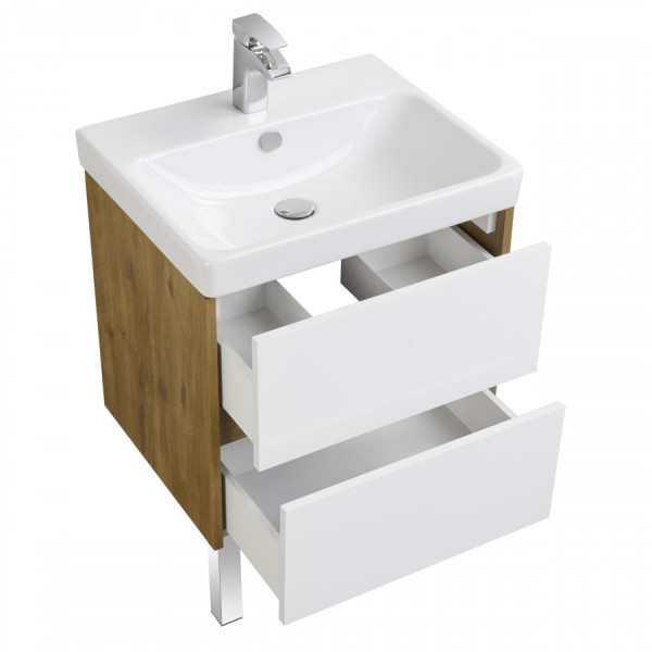 Тумба подвесная Aquaton Сканди 682x427x591 белый, дуб рустикальный (1.A251.8.01S.DZ9.0) Тумба подвесная Aquaton Сканди 682x427x591 белый, дуб рустикальный (1.A251.8.01S.DZ9.0)