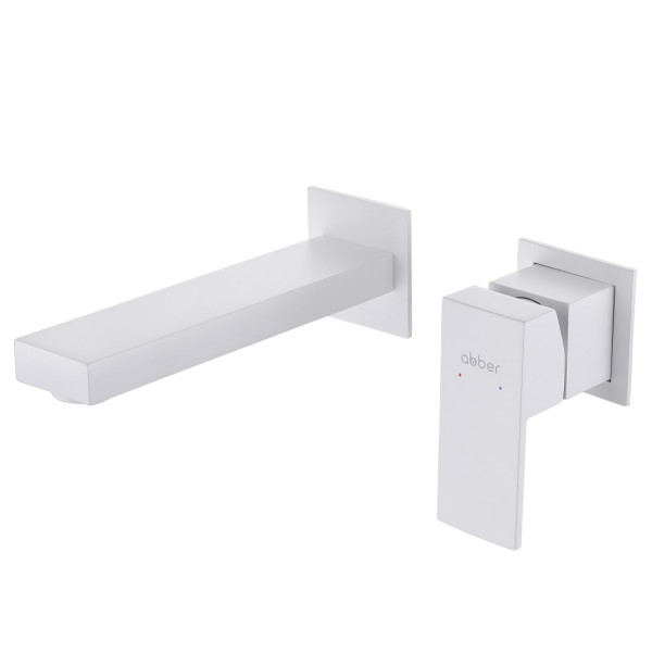 Смеситель для раковины Abber Daheim белый матовый (AF8212W) Смеситель для раковины Abber Daheim белый матовый (AF8212W)